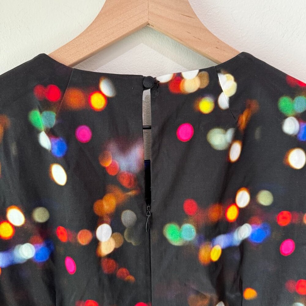 MILLY Dress Size 10 Black Multicolor Bokeh Print Cocktail Sleeveless Sheath NWT - Picture 6 of 9